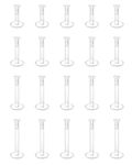 20pcs Clear Lip Bars Push Fit Laret Stud Retainers 16G Acrylic Flexible Flat Top Medusa Piercing