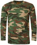 Mens Game Woodland Camo Long Sleeve Crew T Shirt