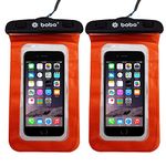 BOBO Universal Waterproof Pouch (Big Size) Cellphone Dry Bag Case for Smartphone – Orange (Pack of 2)