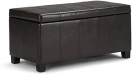 Simpli Home Dover Rectangular Storage Ottoman, Tanners Brown