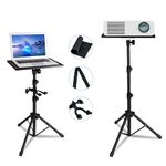 Vangoa Projector Stand Tripod Music Stand Adjustable Height 23.6'' to 51.2'' with Violin Hanger Elastic Strap Sponge Mats Multifunctional Stand for Home, Office, Studio, DJ Racks Holder Mount