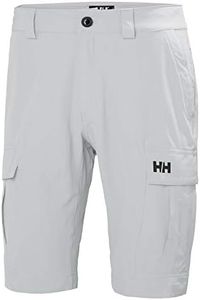 Helly-Hansen Men's HH Cargo II Quick Dry Stretch Outdoor Shorts, 853 Grey Fog, Size 34