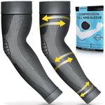 beister Compression Arm Sleeves Elbow Supports: Full Arm Supports Protection for Men & Women (Pair), Non-Slip Breathable Sports Arm & Elbow Braces for Arthritis, Lymphedema, Bursitis, Workout