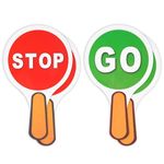 Thinp 4 Pack Stop and Go Sign,Handheld Sign Lights Double Sided Stop & Go Sign Red & Green Stop Sign for Kids PVC Waterproof Crossing Guard Road Signs for Kids Teaching Traffic Safety,10 X 2 Inches