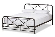 Baxton Studio 424-8078-AMZ Beal Modern and Contemporary Metal Platform Bed, Queen, Black Finished