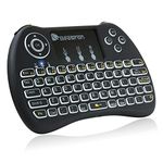 Beastron 2.4G Mini Wireless Keyboard with Touchpad＆QWERTY Keyboard, Backlit Portable Keyboard Wireless with Remote Control for Laptop,PC,Tablets,Pad,Google Android TV,Xbox,PS3/4 .Black