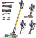 MONSGA Cordless Vacuum Cleaner, 45KPa/550W/50Mins Stick Vacuum for Home, Anti-Tangled Vacuum Cleaner with Detachable Battery, LED Display, Lightweight Handheld Vacuum for Pet Hair/Carpet/Floor, MV3