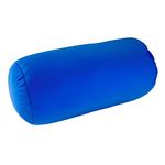 Microbead Bolster Tube Pillow with Cushy, Stay-Cool Fill & Silky Smooth Removable Cover by Squishy Deluxe; Odorless & Hypoallergenic; Personalized Neck & Back Support; 13 X 6; Navy Blue