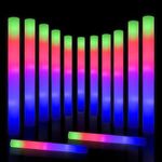 Taotuo 30 PCS LED Light Up Foam Sticks Party Favors Glow Sticks with 3 Modes for Glow Parties, Weddings, Raves, Concert, Halloween