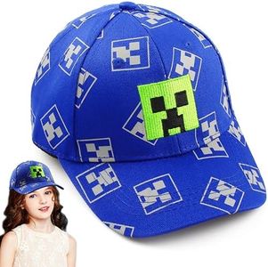 Cartoon Design Baseball Cap, Adjustable Baseball Cap, Sun Hat, Miner Outdoor Sports Casual Baseball Cap, Creeper Baseball Cap Children, Black and Pixelated Green Grid Sun Hat Baseball Cap, Lan, L
