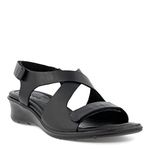 ecco womens Ecco Felicia Cross Wedge Sandal, Black, 7-7.5