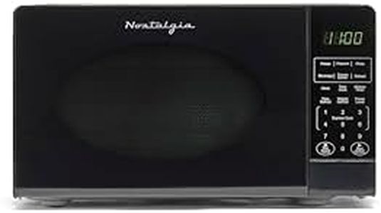 Nostalgia Modern Retro Countertop Microwave Oven - 700-Watt - 0.7 cu ft - 12 Pre-Programmed Cooking Settings - Digital Clock - Kitchen Appliances - Black