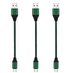 Short Micro USB Cable 3Pack 0.5FT/6