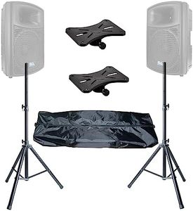 Duramex Height Adjustable Adjustable Tripod DJ PA Speaker Stands Upto 68" High with 35mm Compatible Insert with Mounting Brackets and Carry Bag