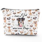 Dog Lovers Gifts for Women,Dog Bag for Girl, Gifts for Dog Lovers, Dog Gifts for Women, Dog Lover Gifts, Dog Makeup Bag, Just A Girl Who Loves Dogs