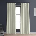 HPD HALF PRICE DRAPES Solid Thermal Insulated Blackout Curtains for Bedroom 96 Inches Long Curtain (1 Panel) Signature Blackout Linen Window Curtains for Living Room, 50W x 96L, Excursion Ivory