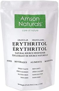 Erythritol Sweetener Granular 2.5 lb / 40 oz / 1.14 kg-Natural Sugar Substitute, Sweet taste, Zero Calorie, Gluten-free, Non-GMO – by Amson Naturals.