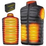 LABEWVI Heated Vest, Gilet for Men Women with 25000mAh Power Pack Included, 7.4V Down Jacket, Electric Body Warmer Washable, 3 Heating Level|6 Heat Up Zone