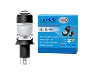 OHITO Projector Lens h4 LED Headlight Bulb 50W White Light with Red Devil Eye, Waterproof, Heat Dissipation, Universal Fit for Car, Bike, Truck, Van, High Brightness (Pack of 1)