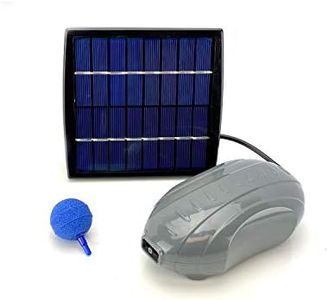 AEO Solar Powered Air Pump Kit: one Airing Stone, 2LPM Air Pump & 1.5W Solar Panel for Fish Pond, Aquaculture, Hydroponics, Bubbleponics