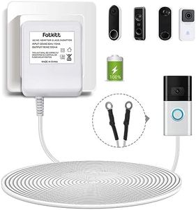 FATKITT 18V Doorbell Transformer, Power Supply Adapter Compatible with Nest Hello Video Doorbell, Arlo and Eufy Doorbell, 18 Volt VAC 500 mA Transformer with 13 ft Cable (White)