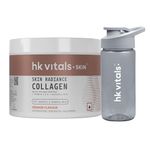 hk vitals Marine Collagen Supplement (Orange, 100g) & Sipper Bottle (Grey, 300ml) | Combo Pack