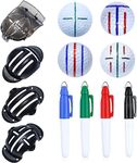 8 Pack Golf Ball Line Drawing Marker Golf Ball Liner Golf Ball Marking Tool Kit for Outdoor Golf Training with 4 Golf Ball Marking Stencils and 4 Color Markers