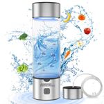 Hydrogen Water Bottle Generator, 2300ppb Portable Water Ionizer Machine with SPE/PEM Technology in 3-Minute Electrolysis, Rechargeable Hydrogen Rich Glass Cup for Home Office Travel & Fitness