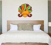 DECOR KAFE Rajasthani Man Turban Moustache Indian Art Style Wall Stickers