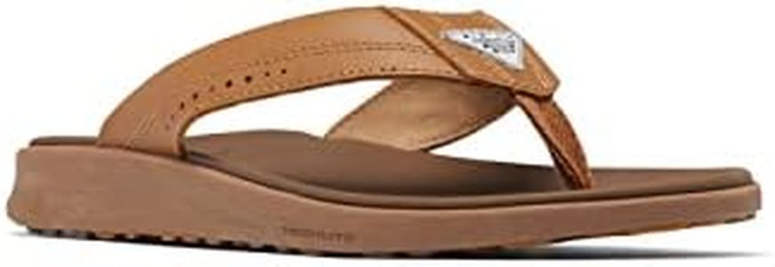 Columbia Men's Rostra Beachcomber Leather Sport Sandal, Elk/Dark Truffle, 14 US