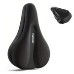 Byking Bike Seat Cushion Cover - Gel Padded Bike Seat Cover for Men Women Comfort, Extra Soft Exercise Bicycle Seat cover compatible with peloton, spin bike saddle cover & cushion with rain cover.