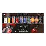 Sennelier Artist Acrylique Set, Includes Ten 21ml Tubes of Extra-Fine Artist Quality Acrylic Paint (10-120234-00)