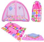 RBC RIYA R Baby Bed New Born Baby Bedding Set | Baby Sleeping Bag | Play Gym | Carry Bag | Baby Bed | Mattress | Nest Bed | Mosquito Net | Sleeping Essentials | Sheets (0-6 Months) (4PCS Set)