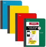 Five Star Composition Books + Study App, 4 Pack, Wide Ruled Paper, 9-3/4" x 7-1/2", 80 Sheets, Assorted Color (950033B-ECM)