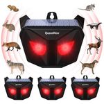 Animal Deterrent Devices, 4 Pack Animal Repeller Outdoor, Raccoon Deterrent Solar Powered Mole Cat Fox Repellent Squirrel Repellent Bird Repellent Devices with Red Strobe Lights Cat Deterrent Device