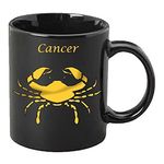 SCPmarts New Zodiac Sigh Black Coffee Mug, Gift Mug, Wedding Gift Mug Zodiac Sun Sign Mug by SCPmarts (Gold Cancer)