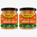 REPEAT GUD Vegan Tandoori Mayo | 100% Chemical Free | Soy Free | 50% Less Fat | 10x more Protien | No Refined Sugar | No Soy/ Palm Oil | Plant Based | Extra Creamy & Delicious With Cashew Milk & Pea Protein | Healthy Sauce For Kids 180 Gram (Pack of 2)