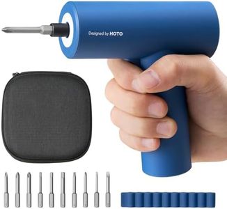HOTO Cordless Screwdriver Set with Storage Bag, 3.6V Electric Screwdriver Rechargeable USB-C, 5 N.m Torque, 2000mAh Battery, LED Light & 10 Pcs Bits for Furniture/Electrical Repairs, Night Blue