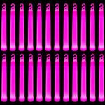 Trimming Shop 6 inch Glow Sticks Lanyard Premium Ultra Bright Glow in the Dark Rod Mega Party Pack of 25 (Pink) for New Year’s Eve, Graduation Party, Camping