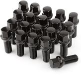 GAsupply 20pcs M14x1.5 Tapered Seat Alloy Wheel Lug Bolts with 28mm Thread, Compatible with Most Dacia, BMW, Smart, AFTERMARKET Bolts (Black)