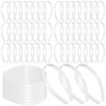 Hotop 100 Pcs Plastic Headbands Bulk 1 Inch Wide Craft No Teeth Plain Headbands DIY Hair Band Accessories for Girls Women (White,1/2 Inch Wide)