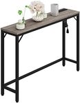 IDEALHOUSE Console Table with Power Outlets & USB Ports, Narrow Sofa Table with Charging Station, 39.3" Industrial Entryway Table, Behind Couch Table for Living Room, Hallway, Foyer, Bedroom-Grey