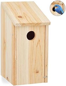 Relaxdays, nature Nichoir bois, maison oiseaux à suspendre, mésanges, Trou entrée Ø 3,2 cm, 26x12x14,5 cm