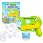 abeec Dinosaur Bubble Gun, Fun And Friendly Electric Bubble Guns For Kids. Dinosaur Gifts For Kids Age 3 And Up, Includes Bubble Blaster And A Bottle Of Bubble Solution