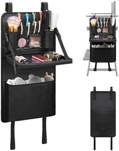 Makeup Chair Side Organizer Bag, Directors Chair Side Storage Bag, Large Capacity Makeup Artist Bag for Make Up Chair, Professional Makeup Artist Chair Armrest Bag with Waterproof Detachable Board