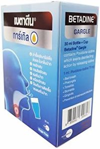 2 Packs of Betadine Gargle, Prevention of oral wound infections, Bad breath, Pharyngitis, Tonsillitis, Gingivitis. Sugar free. (30 ml./ pack)