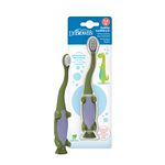 Dr. Brown’s Baby &Toddler Toothbrush with Soft Bristles - Green Dinosaur - 1-4 years, BPA Free