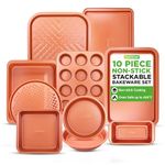 Nutrichef Baking Set - 10pc Nonstick Bakeware with PFOA/PFOS-Free and Durable Carbon Steel Design, Great for Roasting, Cooking and Baking, Versatile and Dishwasher Safe