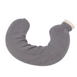 U Shaped Hot Water Bottle, Woven Sleeve U Shaped Hot Water Bag 1 Liter Good Heat Transfer for Travel (Grey Pure Color)