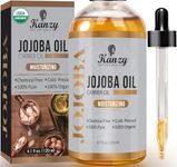 Kanzy Jojoba Oil Organic Cold Pressed 100% Pure, 120 ml Unrefined Carrier Oil for Skin, Hair and Nails, Perfect for Women & Men